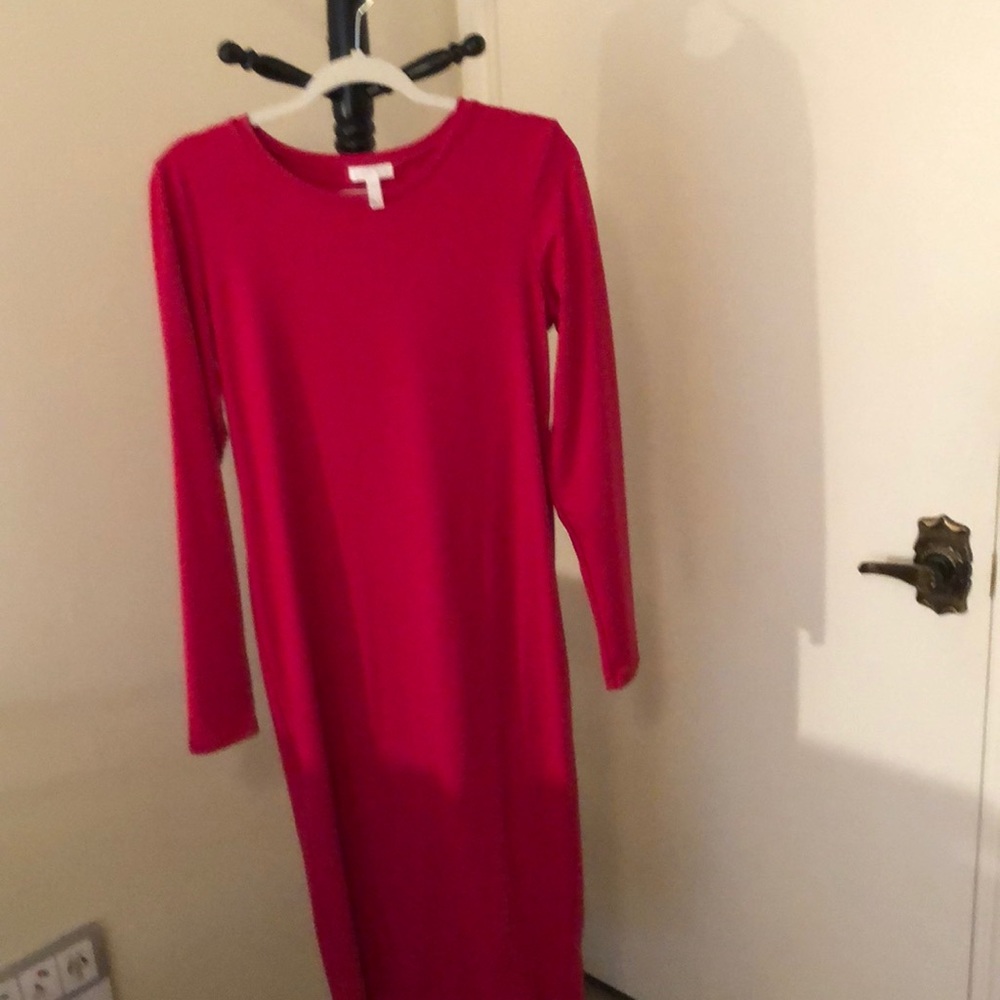 Pink knit dress